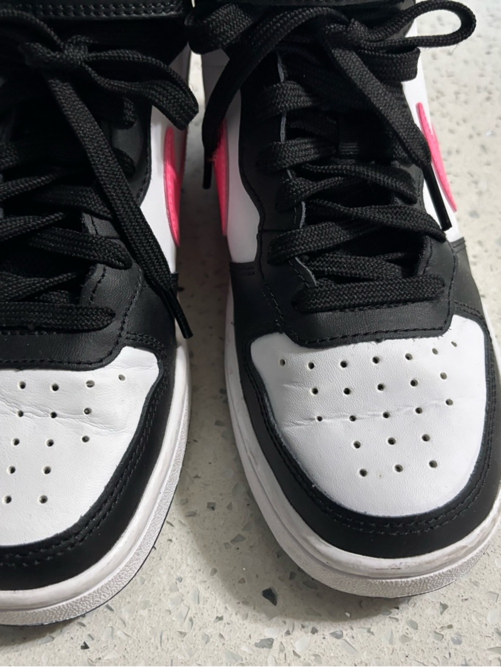 Nike Black, White & Hot Pink High-Top Sneakers - Picture 6 of 7